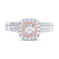 Load image into Gallery viewer, 10kt Two-tone Gold Womens Round Diamond Bridal Wedding Engagement Ring Band Set 1/2 Cttw
