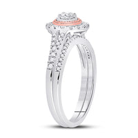 Load image into Gallery viewer, 10kt Two-tone Gold Womens Round Diamond Bridal Wedding Engagement Ring Band Set 1/2 Cttw
