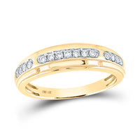 Load image into Gallery viewer, 10kt Yellow Gold His Hers Round Diamond  Matching Bridal Wedding Ring Band Set 1-1/5 Cttw
