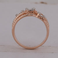 Load image into Gallery viewer, 14kt Rose Gold Womens Baguette Diamond Cluster 3-stone Ring 3/4 Cttw
