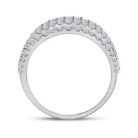 Load image into Gallery viewer, 14kt White Gold Womens Baguette Diamond Fashion Modern Cocktail Ring 1.00 Cttw
