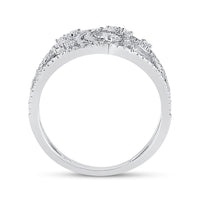 Load image into Gallery viewer, 14kt White Gold Womens Round Diamond Cluster Fashion Ring 1/2 Cttw

