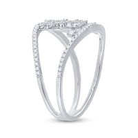 Load image into Gallery viewer, 14kt White Gold Womens Round Diamond Cluster Fashion Ring 1/2 Cttw
