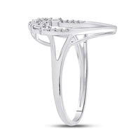 Load image into Gallery viewer, 14kt White Gold Womens Round Diamond Teardrop Shape Fashion Ring 1/5 Cttw
