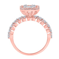 Load image into Gallery viewer, 14kt Rose Gold Womens Baguette Diamond Bridal Wedding Engagement Ring Band Set 1-7/8 Cttw
