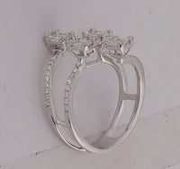 Load image into Gallery viewer, 14kt White Gold Womens Baguette Diamond Modern Fashion Ring 7/8 Cttw
