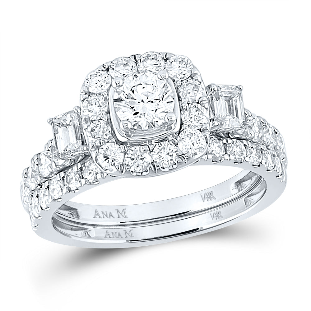 14kt Two-tone Gold Womens Round Diamond Bridal Wedding Engagement Ring Band Set 2.00 Cttw (Certified)