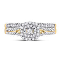 Load image into Gallery viewer, 10kt Yellow Gold Womens Round Diamond Bridal Wedding Engagement Ring Band Set 1/3 Cttw
