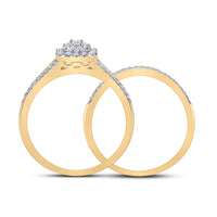 Load image into Gallery viewer, 10kt Yellow Gold Womens Round Diamond Bridal Wedding Engagement Ring Band Set 1/3 Cttw
