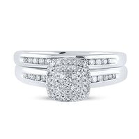 Load image into Gallery viewer, 10kt White Gold Womens Round Diamond Bridal Wedding Engagement Ring Band Set 1/3 Cttw
