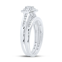 Load image into Gallery viewer, 10kt White Gold Womens Round Diamond Bridal Wedding Engagement Ring Band Set 1/3 Cttw
