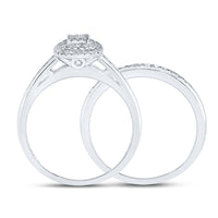 Load image into Gallery viewer, 10kt White Gold Womens Round Diamond Bridal Wedding Engagement Ring Band Set 1/3 Cttw
