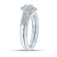 Load image into Gallery viewer, 10kt White Gold Womens Round Diamond Bridal Wedding Engagement Ring Band Set 1/3 Cttw
