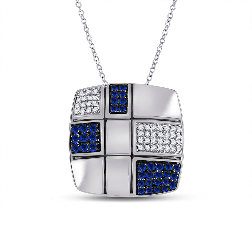 1/6CTW-DIA 3/8CT-SAPPHIRE PENDANT