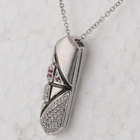 Load image into Gallery viewer, 1/6CTW-DIA 1/20CT-SAPPHIRE NATURAL GEM PENDANT
