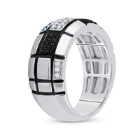 Load image into Gallery viewer, 1/6CTW-DIA 1/20CT-SAPPHIRE BLACK DIAMOND RING
