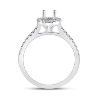 Load image into Gallery viewer, 14kt White Gold Womens Round Diamond 1/2 Ct Rd Center Halo Bridal Wedding Semi-Mount Ring 1/3 Cttw
