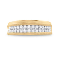 Load image into Gallery viewer, 10kt Yellow Gold Mens Round Diamond Wedding Band Ring 3/4 Cttw
