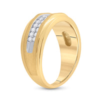 Load image into Gallery viewer, 10kt Yellow Gold Mens Round Diamond Wedding Band Ring 3/4 Cttw

