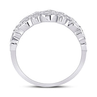 Load image into Gallery viewer, 14kt White Gold Womens Round Diamond 3-Row Fashion Ring 3/4 Cttw
