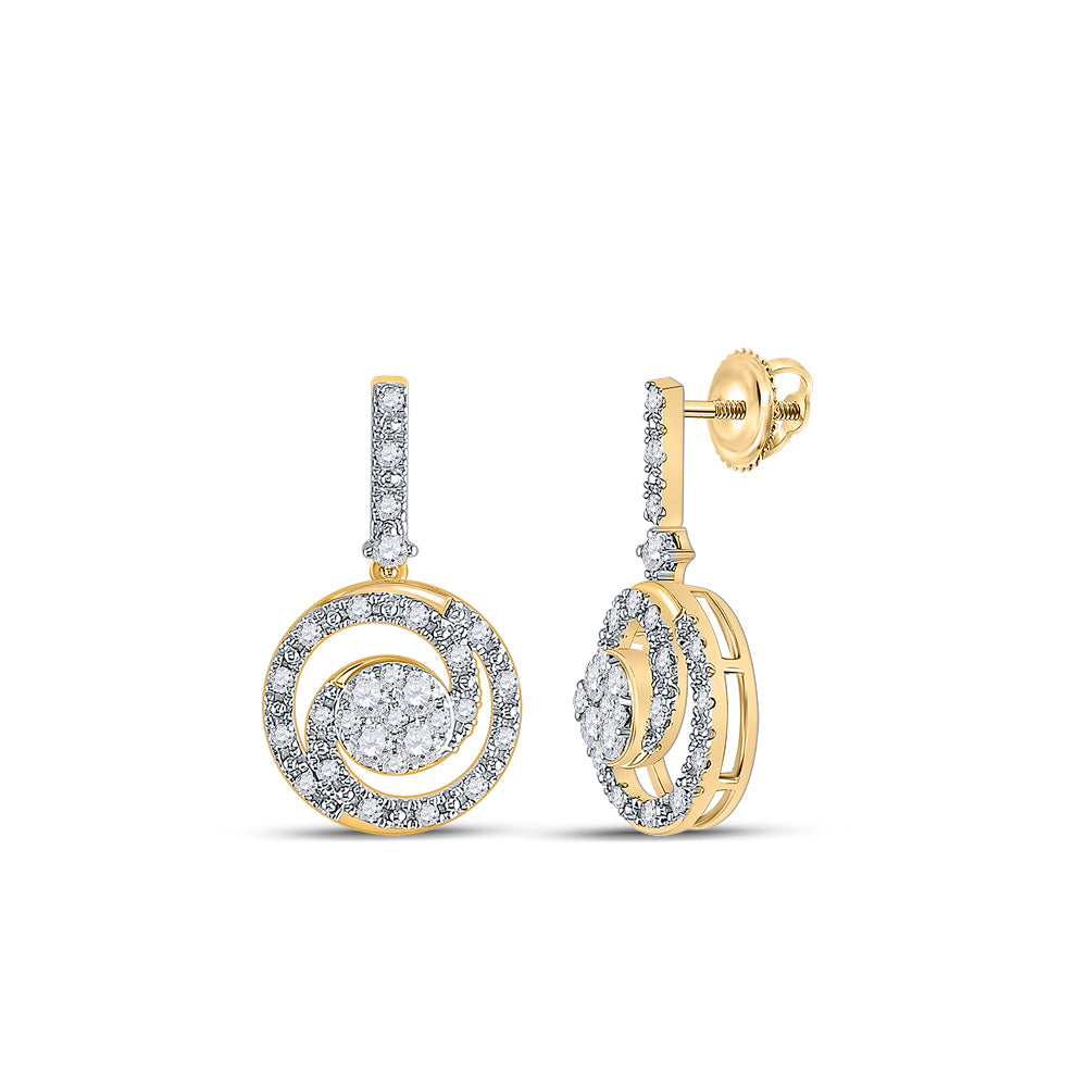 1/2CTW-DIA DANGLING ROUND EARRING