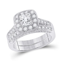 Load image into Gallery viewer, 1 5/8CTW-DIA ANA M 3/4CT-CPR BRIDAL SETS SINGLE HALO CERTIFIED
