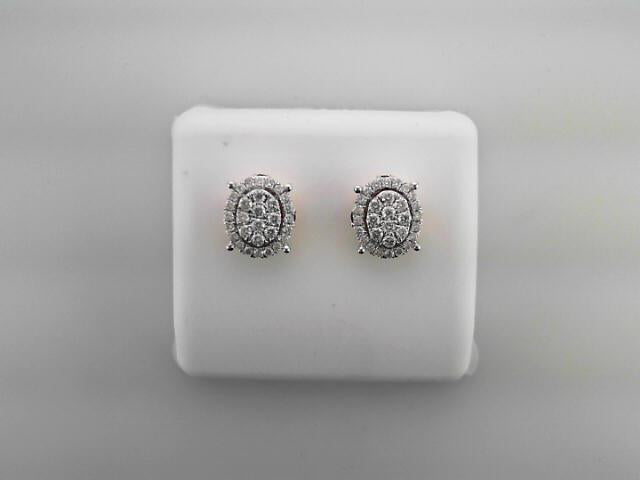 14kt Yellow Gold Womens Round Diamond Cluster Earrings 3/4 Cttw