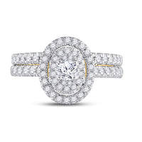 Load image into Gallery viewer, 10kt Yellow Gold Womens Round Diamond Bridal Wedding Engagement Ring Band Set 1.00 Cttw  (Certified)
