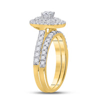 Load image into Gallery viewer, 10kt Yellow Gold Womens Round Diamond Bridal Wedding Engagement Ring Band Set 1.00 Cttw  (Certified)
