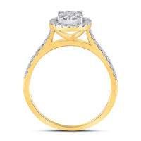 Load image into Gallery viewer, 10kt Yellow Gold Womens Round Diamond Cluster Bridal Wedding Engagement Ring 1/2 Cttw
