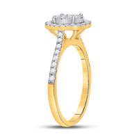 Load image into Gallery viewer, 10kt Yellow Gold Womens Round Diamond Cluster Bridal Wedding Engagement Ring 1/2 Cttw
