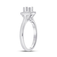 Load image into Gallery viewer, 14kt White Gold Womens Round Diamond 1/2 Ct Rd Center Halo Bridal Wedding Semi-Mount Ring 1/4 Ctw
