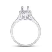 Load image into Gallery viewer, 14kt White Gold Womens Round Diamond 1/2 Ct Rd Center Halo Bridal Wedding Semi-Mount Ring 1/4 Ctw
