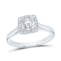 Load image into Gallery viewer, 14kt White Gold Womens Round Diamond 1/2 Ct Rd Center Halo Bridal Wedding Semi-Mount Ring 1/4 Ctw
