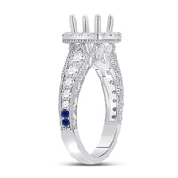 Load image into Gallery viewer, 7/8CTW-DIA ANA M SM  1/20CT SAPPHIRE  BRIDAL RING
