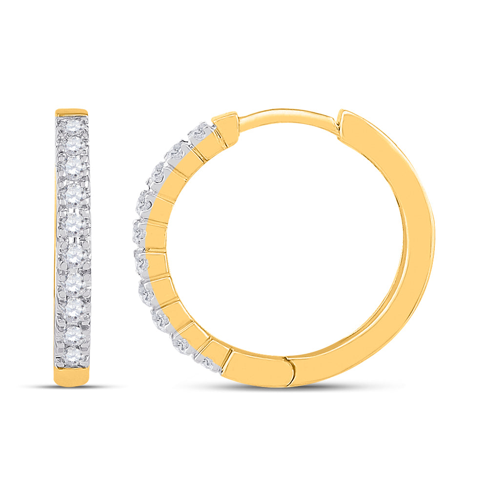 1/4CTW-DIA P1 FASHION HIGH HOOPS EARRING