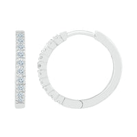 Load image into Gallery viewer, 1/4CTW-DIA P1 FASHION HIGH HOOPS EARRING
