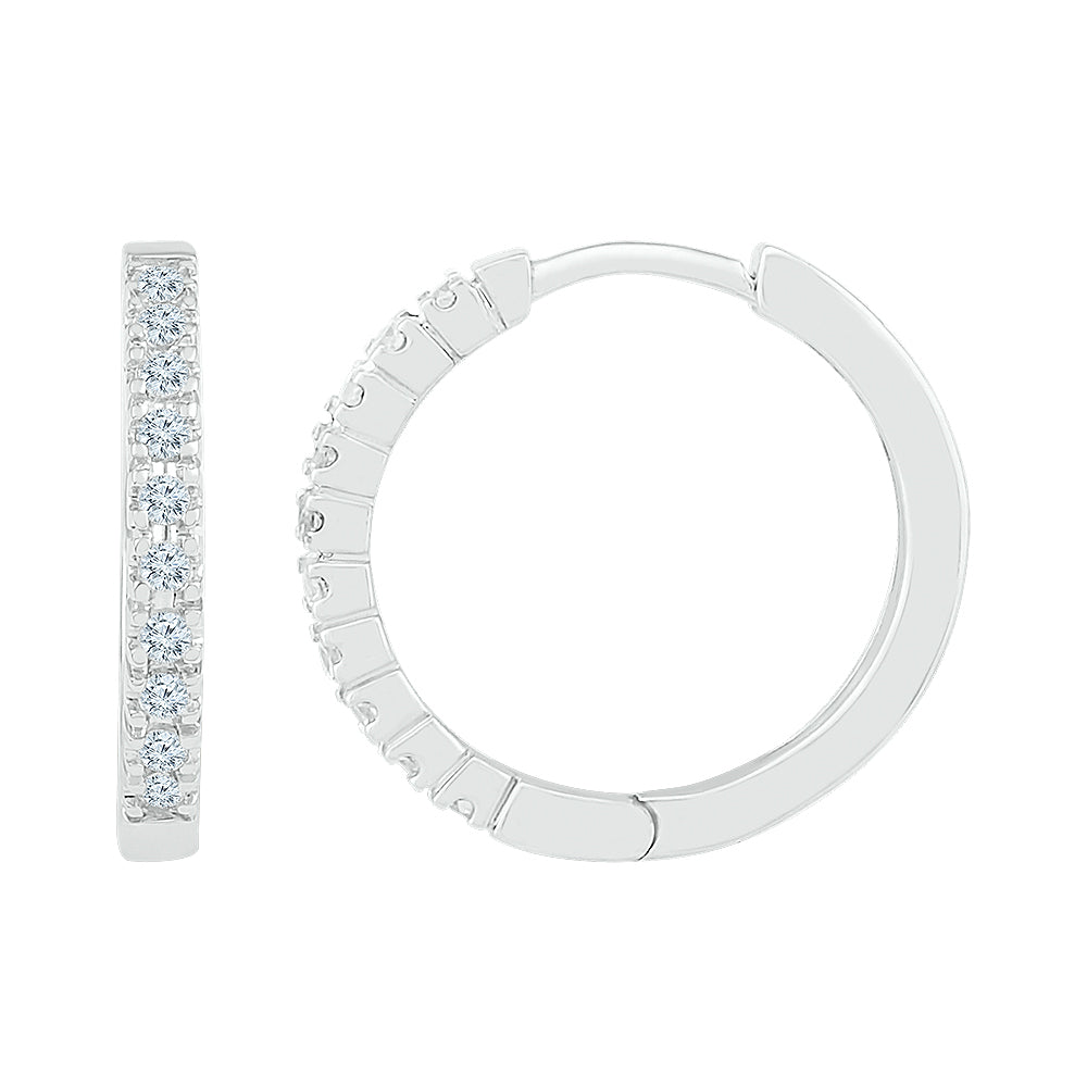 1/4CTW-DIA P1 FASHION HIGH HOOPS EARRING