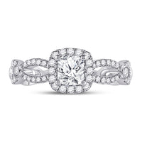 Load image into Gallery viewer, 1 1/3CTW-DIA ANA M 3/4CT-CCUSHION ENGAGEMENT SINGLE HALO
