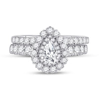 Load image into Gallery viewer, 1 1/2CTW-DIA ANA M 3/8CT-CPEAR BRIDAL SETS SINGLE HALO
