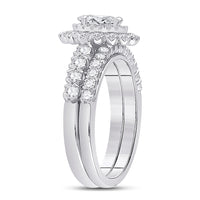 Load image into Gallery viewer, 1 1/2CTW-DIA ANA M 3/8CT-CPEAR BRIDAL SETS SINGLE HALO
