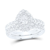 Load image into Gallery viewer, 1 1/2CTW-DIA ANA M 3/8CT-CPEAR BRIDAL SETS SINGLE HALO
