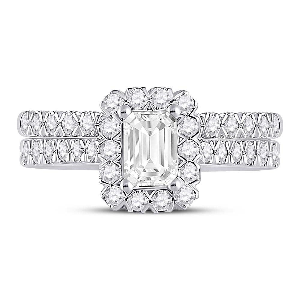 1 1/2CTW-DIA ANA M 3/4CT-CEME BRIDAL SETS SINGLE HALO