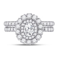 Load image into Gallery viewer, 1 5/8CTW-DIA ANA M 1/2CT-COVAL BRIDAL SETS DOUBLE HALO

