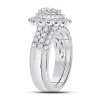Load image into Gallery viewer, 1 7/8CTW-DIA ANA M 1/2CT-CPEAR BRIDAL SETS DOUBLE HALO
