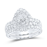 Load image into Gallery viewer, 1 7/8CTW-DIA ANA M 1/2CT-CPEAR BRIDAL SETS DOUBLE HALO
