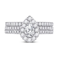 Load image into Gallery viewer, 1 1/2CTW-DIA ANA M 1/2CT-CPEAR BRIDAL SETS SINGLE HALO
