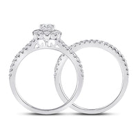 Load image into Gallery viewer, 1 1/2CTW-DIA ANA M 1/2CT-CPEAR BRIDAL SETS SINGLE HALO
