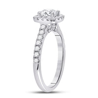 Load image into Gallery viewer, 1 1/3CT-DIA NK 3/4CT-CRD ENGAGEMENT SINGLE HALO

