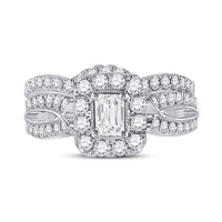 Load image into Gallery viewer, 1 3/8CT-DIA ANA M 3/8CT-CEME BLISS  BRIDAL SETS DOUBLE HALO
